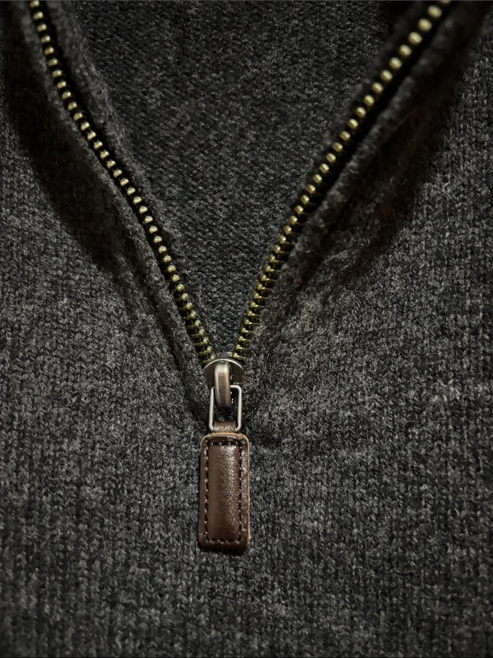 J. Crew Men’s Charcoal Gray Half-Zip (100% Lambs Wool) Sweater